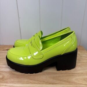 Nasty Gal Neon Green Platform Heels